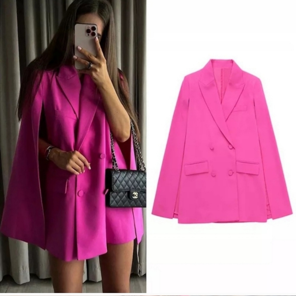 Zara Cape Blazer Size XS and S Pink - Picture 6 of 16